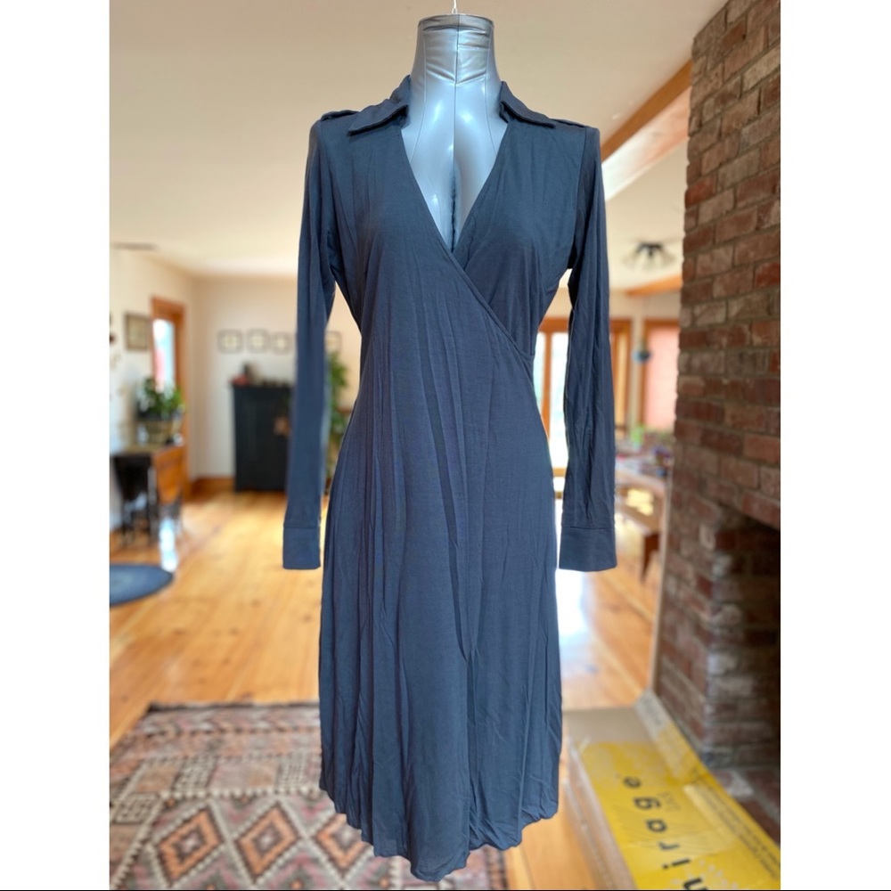 Vintage Velvet Brand Collared Faux Wrap Dress